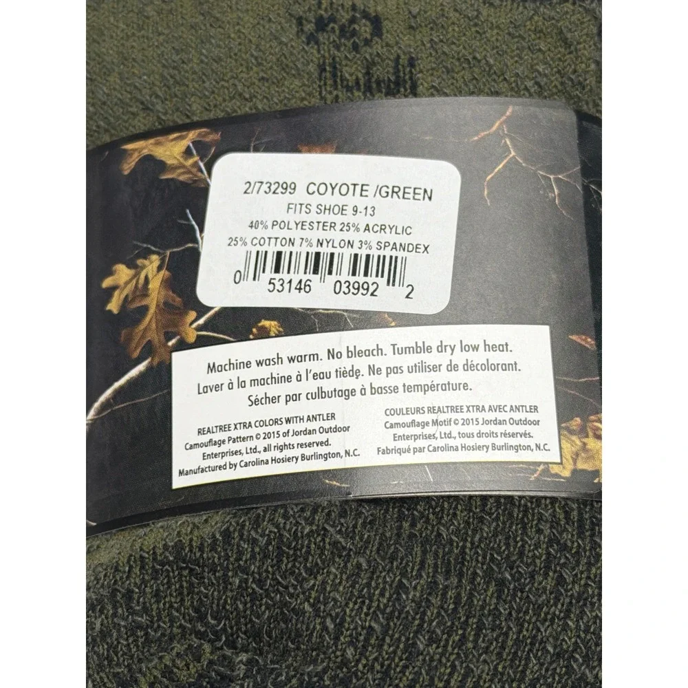 Carolina Ultimate Realtree Camo Mens Shoe Size 9-13 Acrylic‎ Blend Socks 4 Pairs